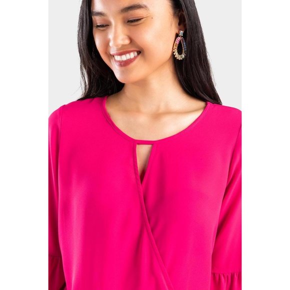 Francesca's | NWT Valda Keyhole Surplice Blouse 💠 - Picture 4 of 7